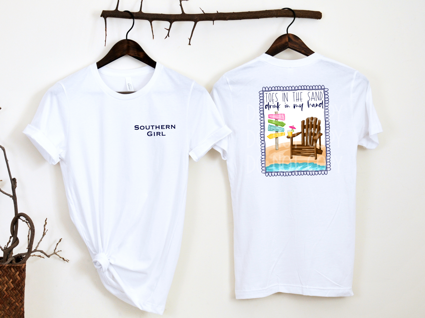 Southern Girl Toes In The Sand SET - DTF - Texas Transfers and Designs