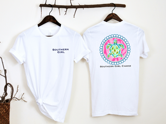 Southern Girl Watercolor Turtle SET - DTF - Texas Transfers and Designs