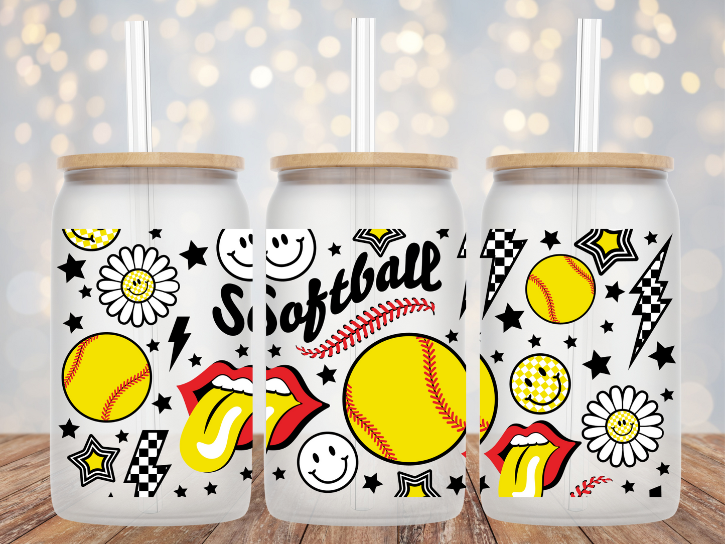 Softball Retro UV Cup Wrap