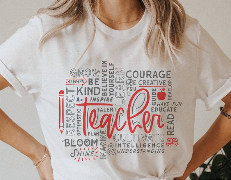 Teacher Word Art - Texas Transfers and Designs