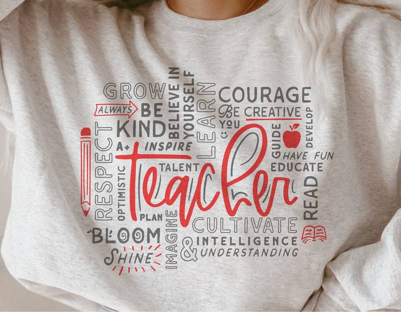 Teacher Word Art - Texas Transfers and Designs