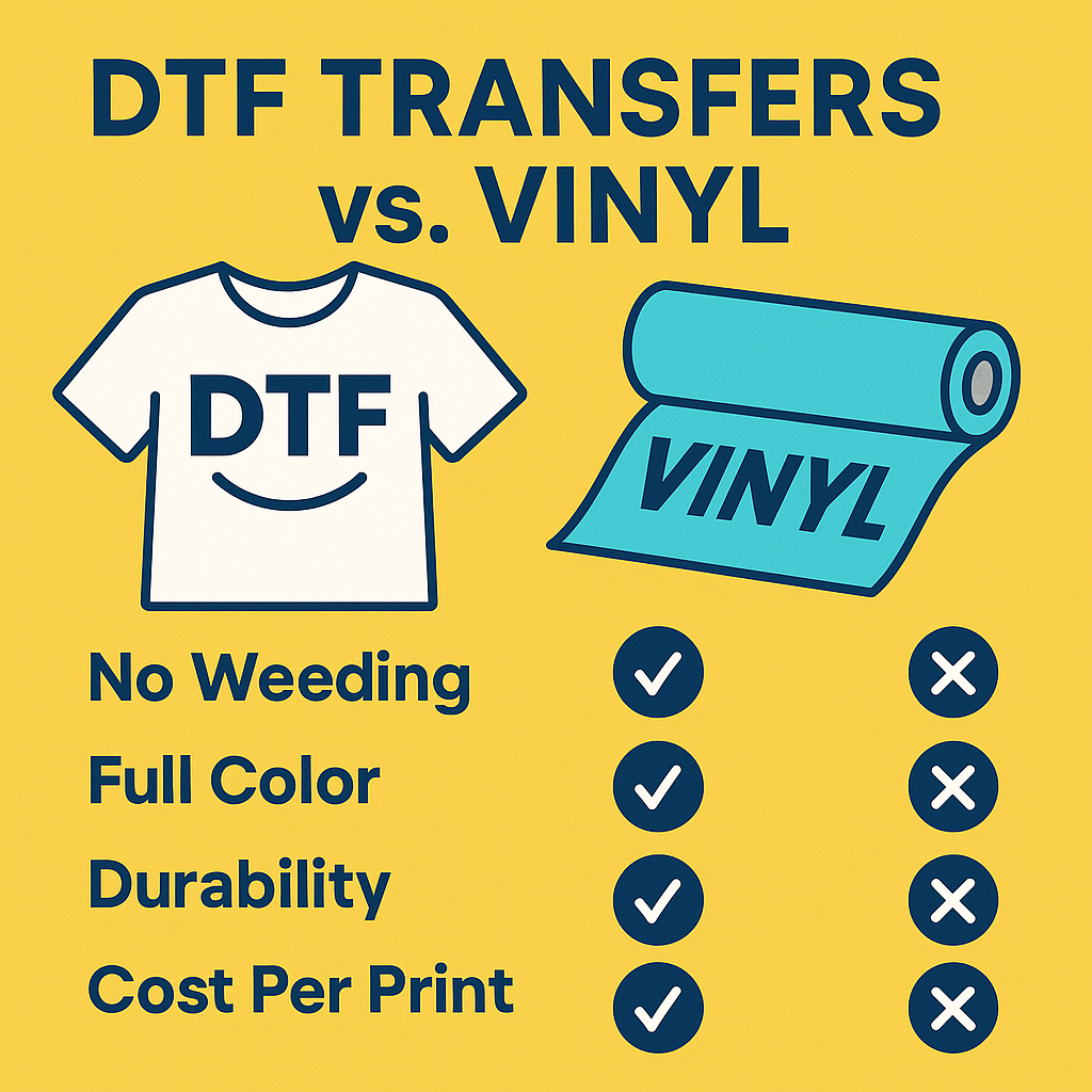 DTF Transfers vs. Vinyl: Which Is Better for Your Brand?