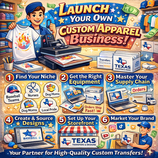 How to Start a Custom Apparel Business with Texas Transfers and Designs