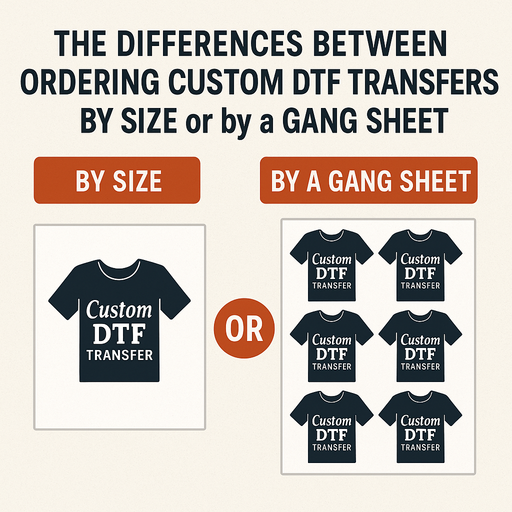 The Differences Between Ordering Custom DTF Transfers by Size or by a Gang Sheet
