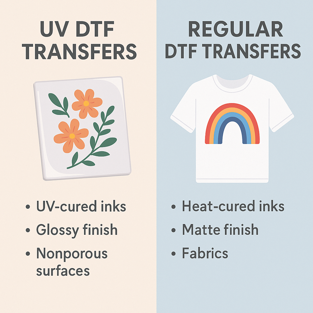 UV DTF Transfers vs. Regular DTF Transfers