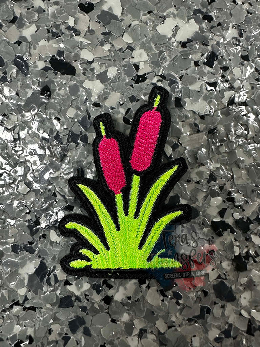 Neon Cattail Iron-On Patch