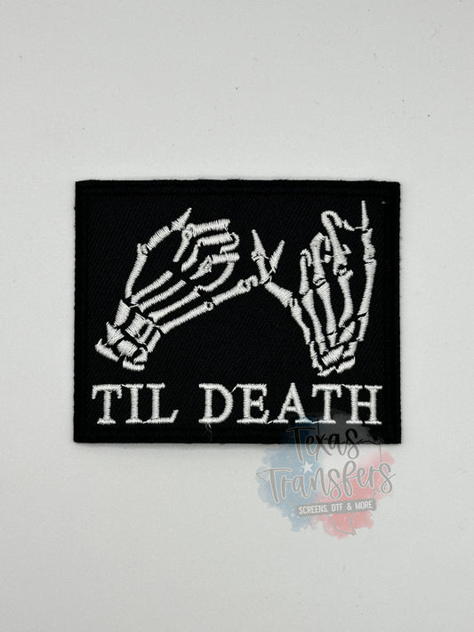 Skeleton Til Death Iron-On PATCH - Texas Transfers and Designs
