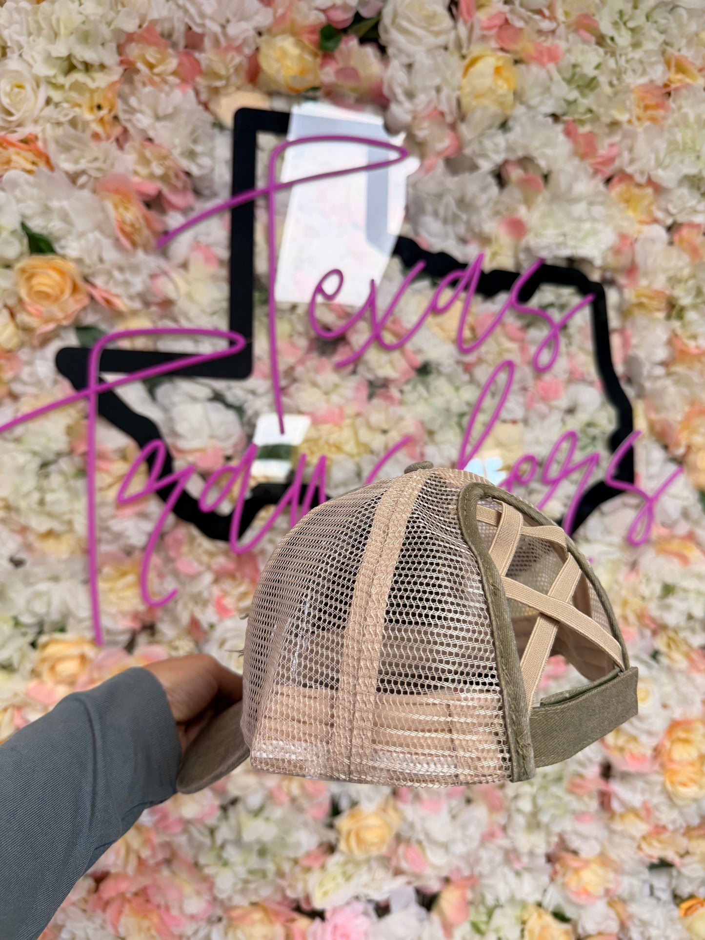 Criss Cross Blank Ponytail Hat *New Colors Added*
