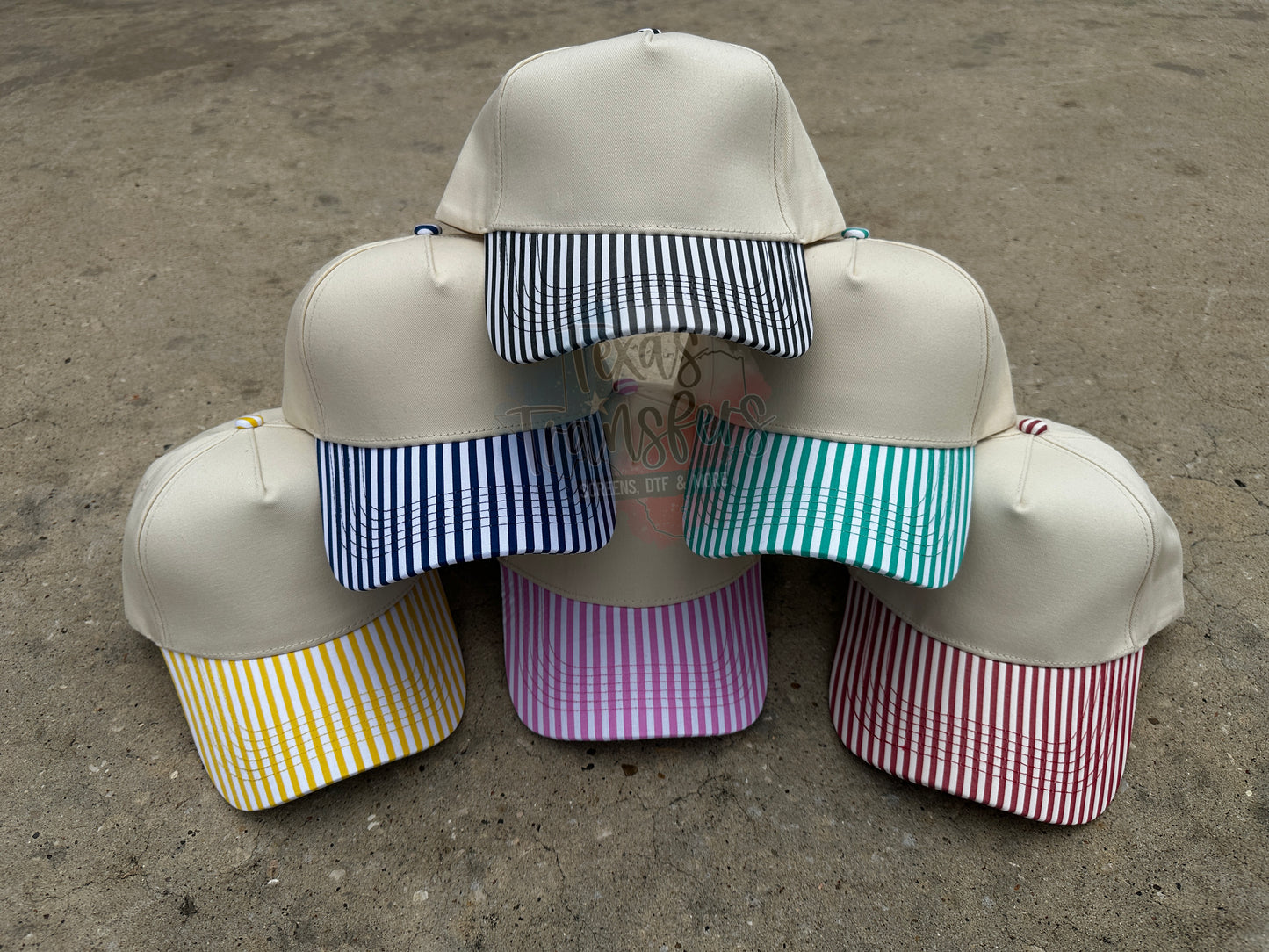 Mini-Striped Brim Canvas Hat (Multiple Options)