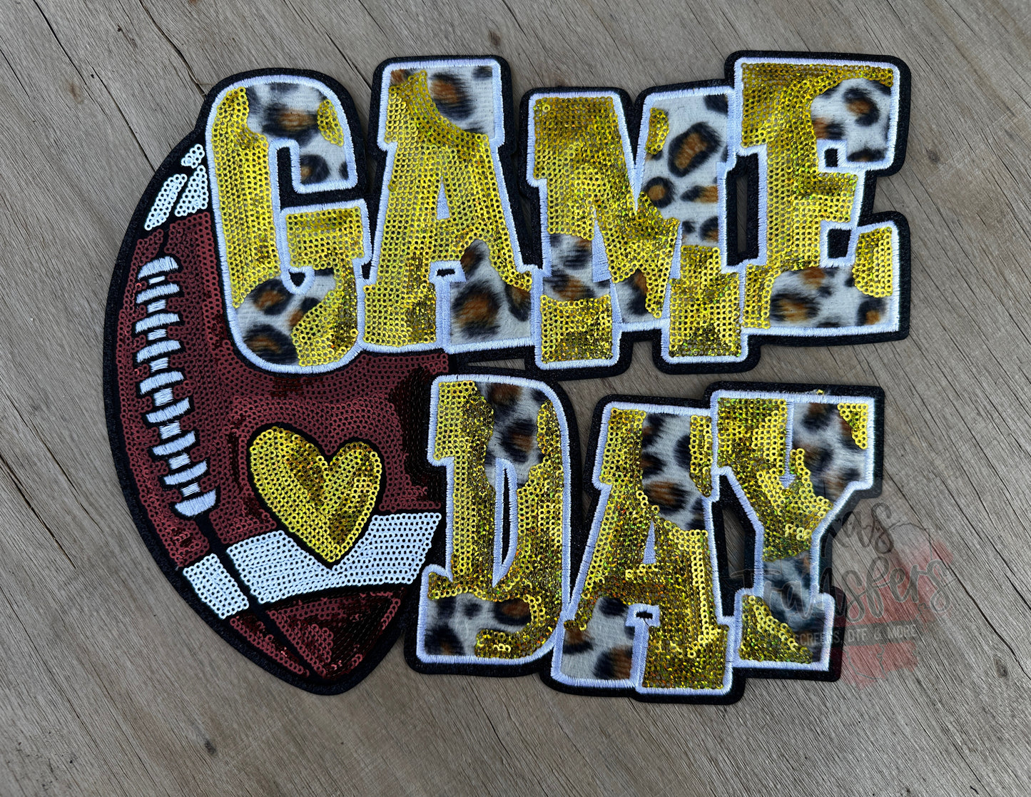 Game Day Football Sequin XL Patches (Multiple Options) - Texas Transfers and Designs