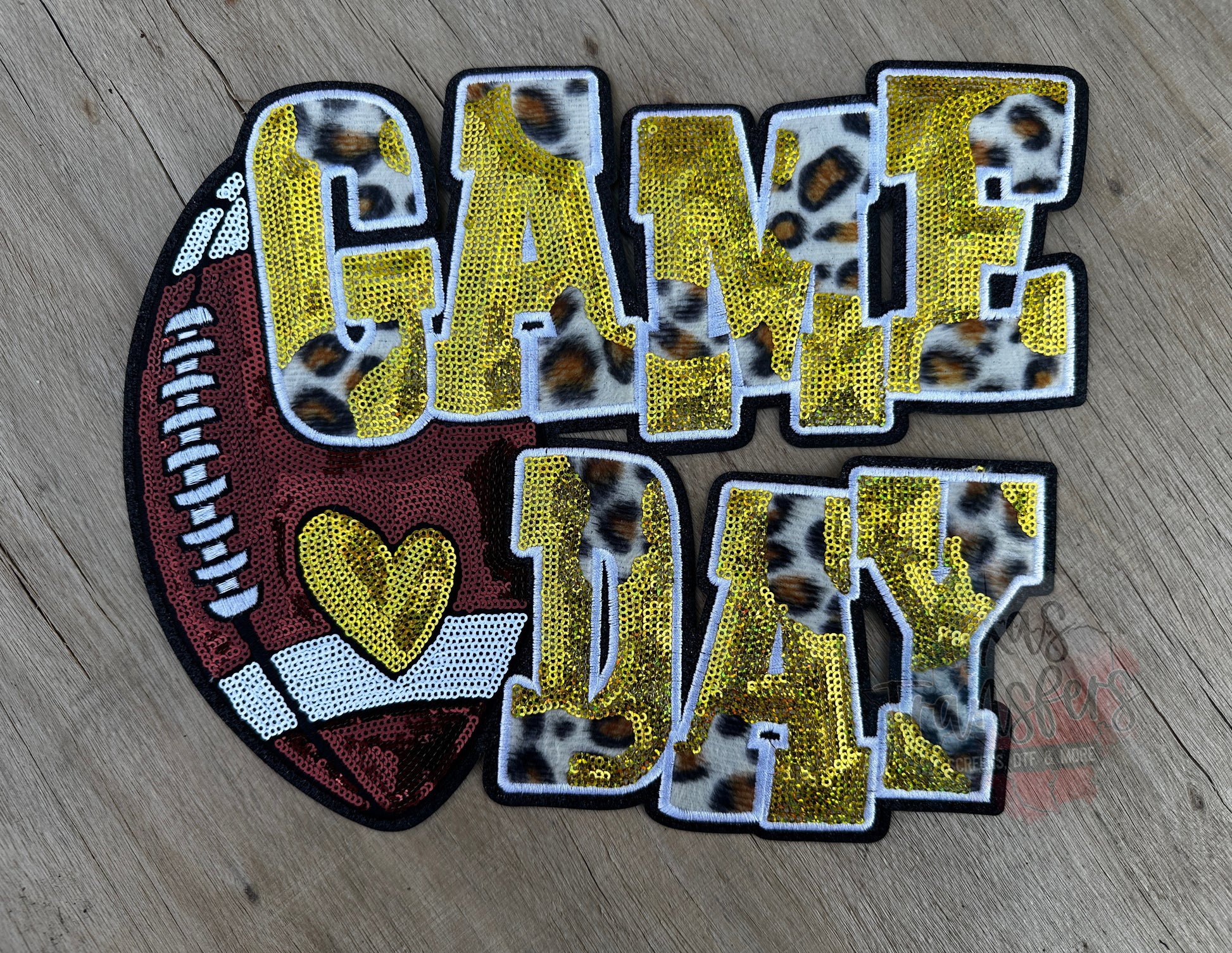 Game Day Football Sequin XL Patches (Multiple Options) - Texas Transfers and Designs