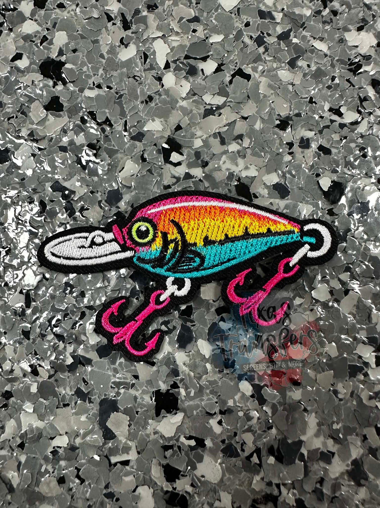 Neon Sunset Lure Iron-On Patch