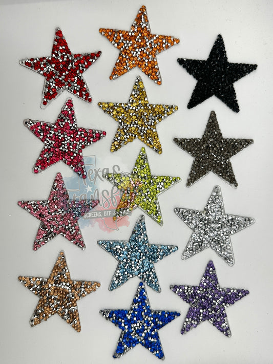 Sparkly Stone Stars Iron-On PATCH - Texas Transfers and Designs
