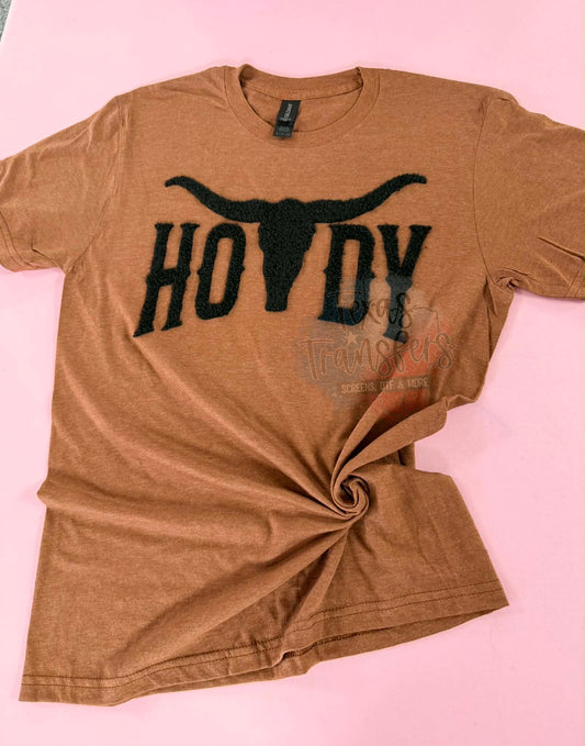 Howdy Fluffy Fuzzy XL Iron-On Patch - Texas Transfers and Designs