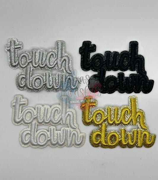 Touchdown Cursive Glitter Iron-On PATCH
