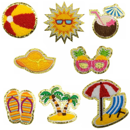 Beach Chenille Iron-On Patches