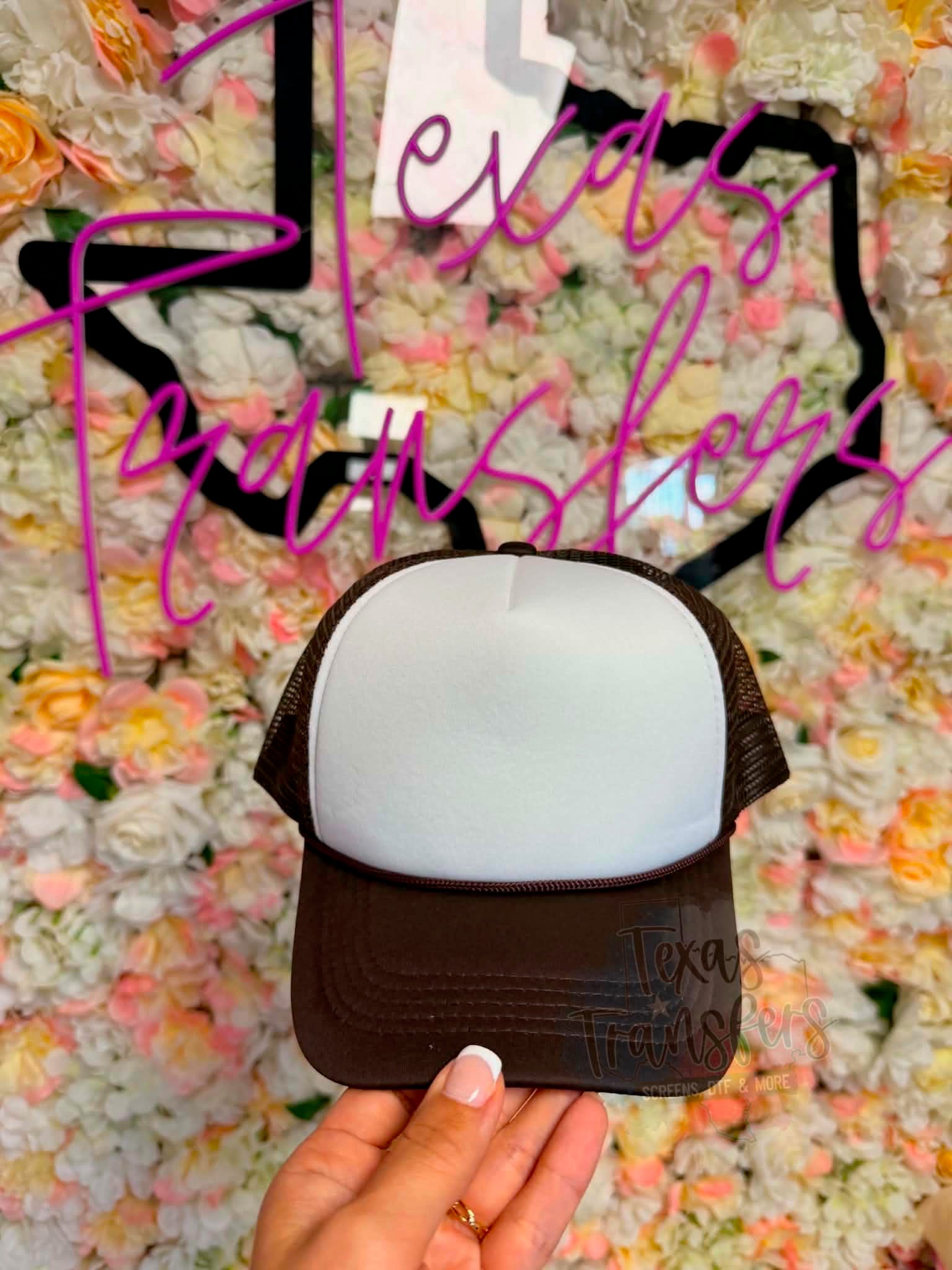 Brown Brim Trucker Hats - Texas Transfers and Designs