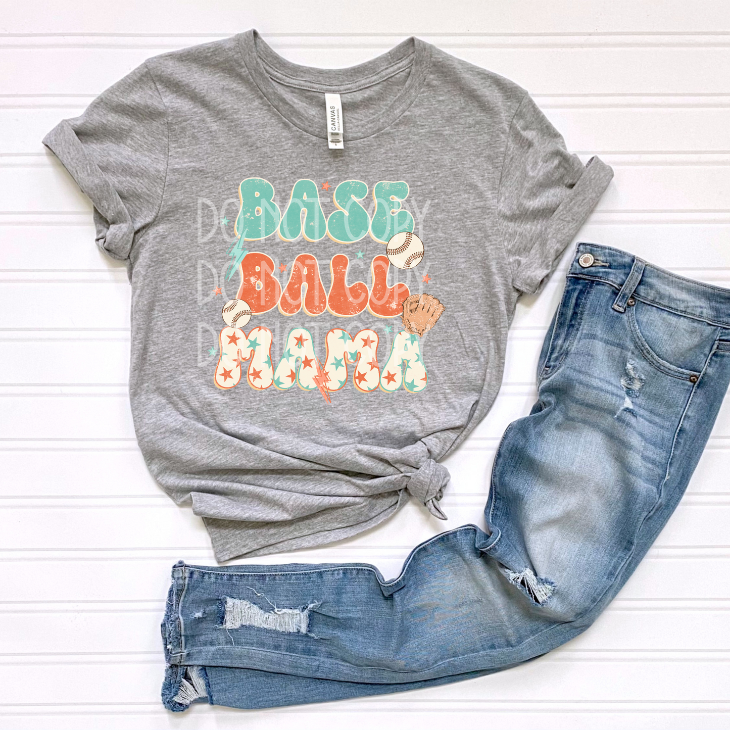 Baseball Mama Retro DTF - Texas Transfers and Designs