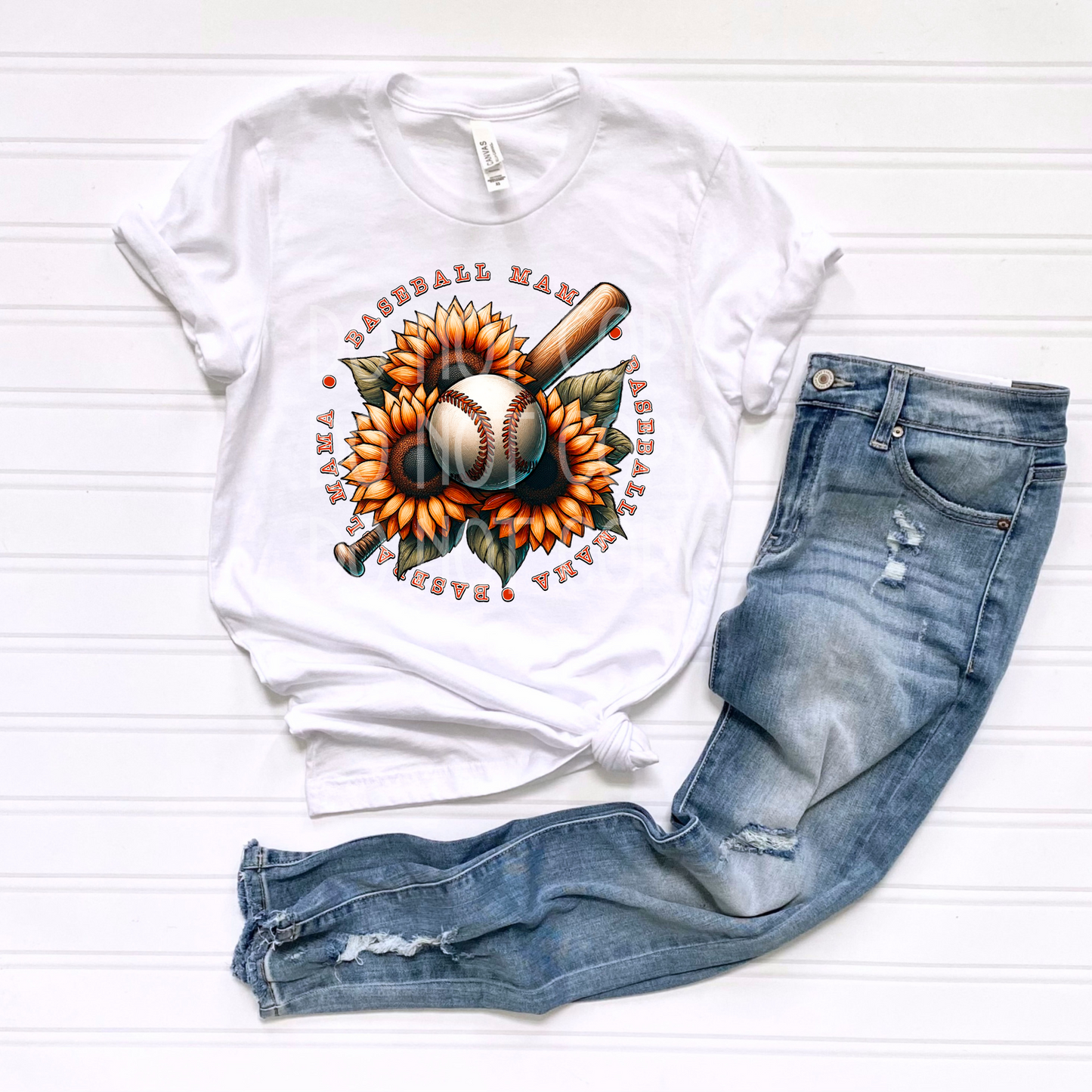 Baseball Mama Sunflowers DTF - Texas Transfers and Designs