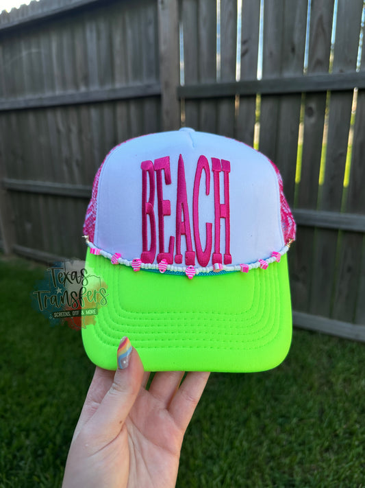 Beach Skinny Letters *Completed Hat* - Texas Transfers and Designs