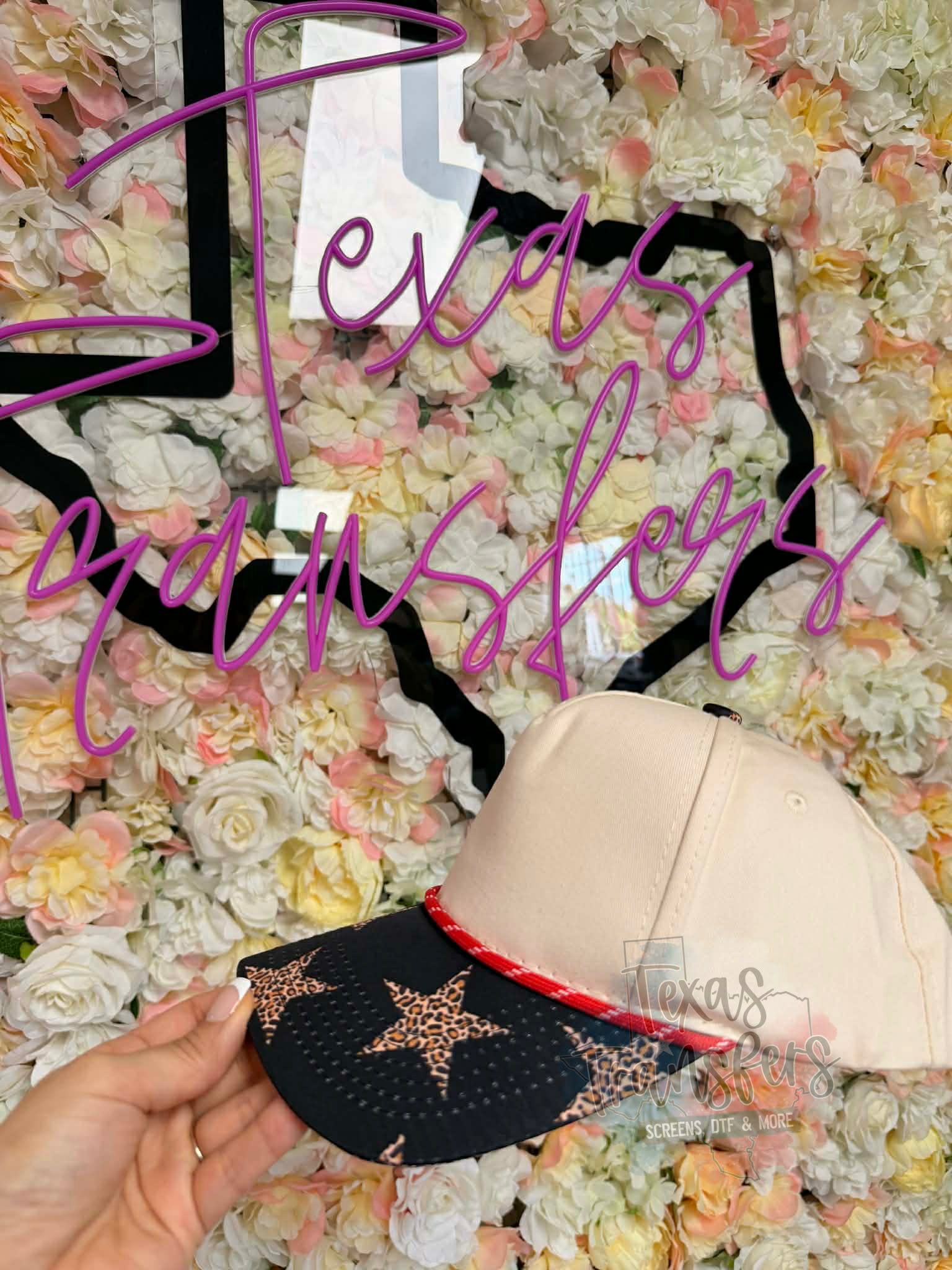 Leopard Star Canvas Hat - Texas Transfers and Designs