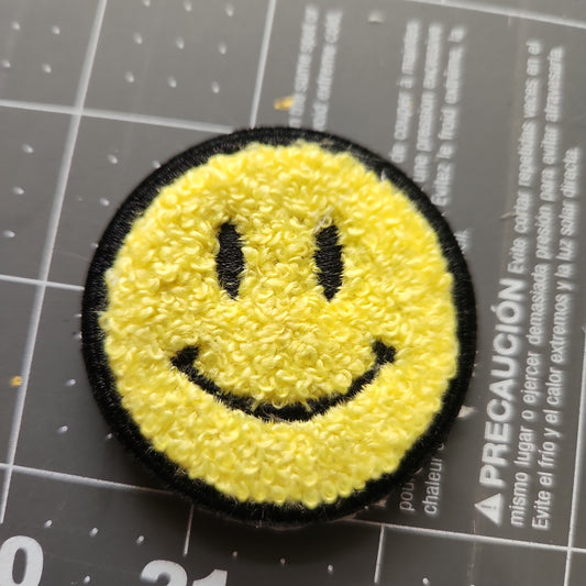 Yellow Smile Happy Iron-On Patch - Texas Transfers and Designs