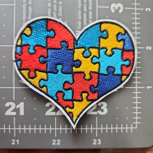 Autism Puzzle Heart Iron-On PATCH