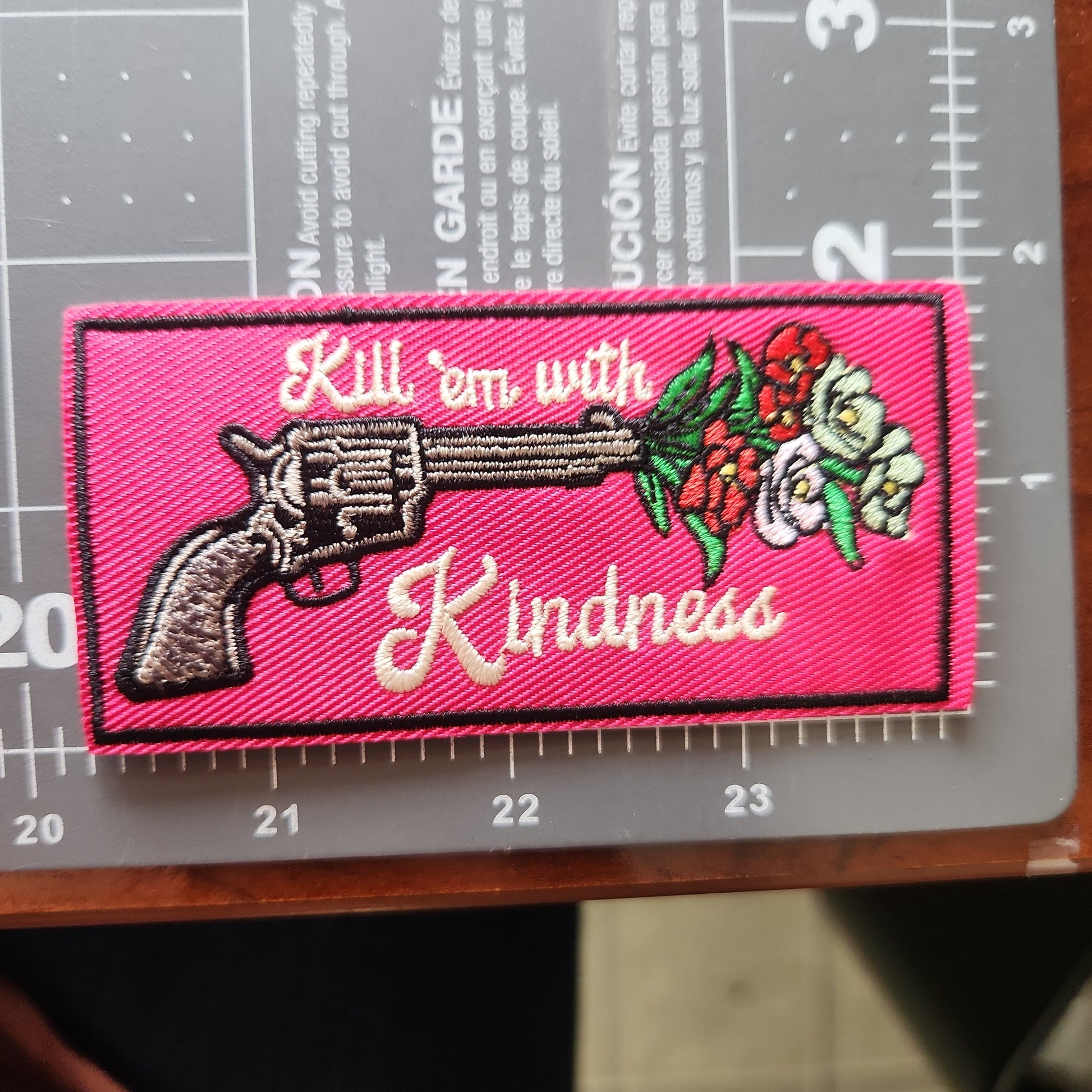 Kill 'Em With Kindness Iron-On PATCH - Texas Transfers and Designs