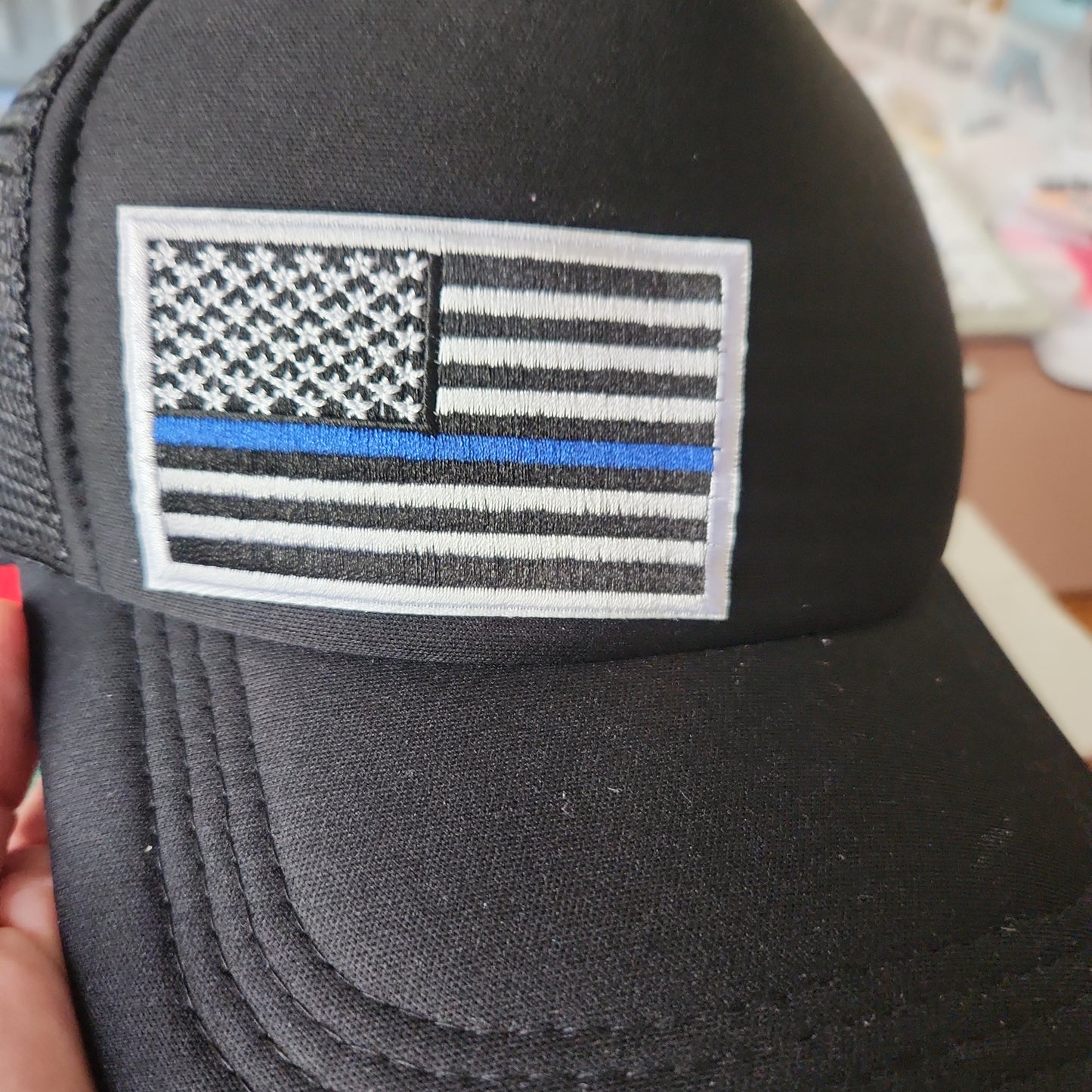 Police/Blue Line Flag Iron-On PATCH - Texas Transfers and Designs