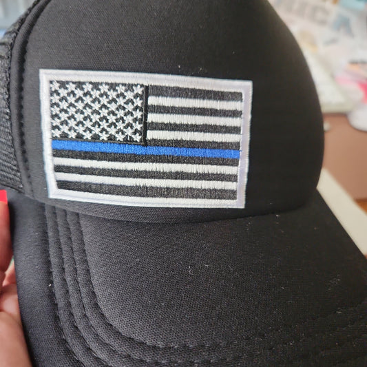 Police/Blue Line Flag Iron-On PATCH - Texas Transfers and Designs