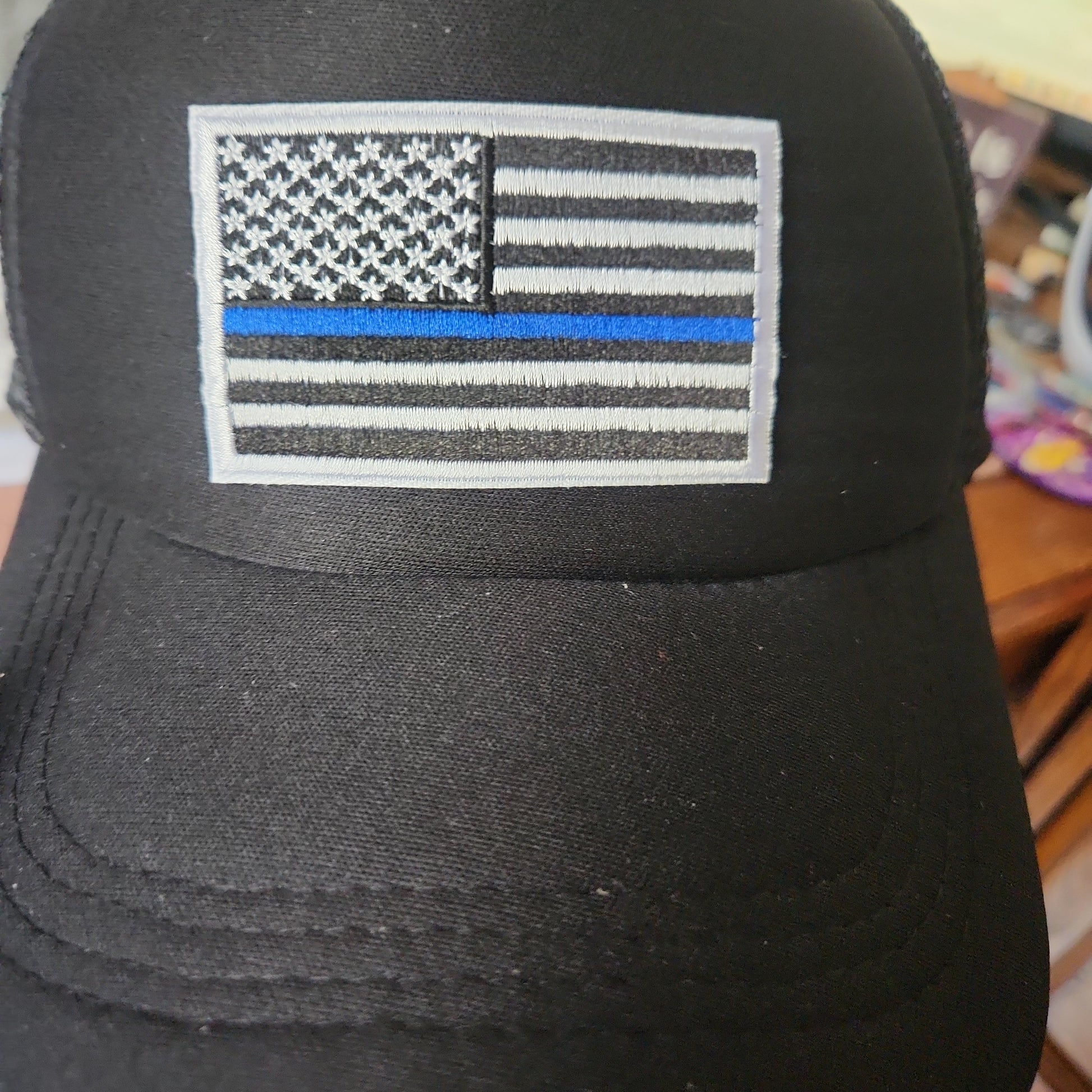 Police/Blue Line Flag Iron-On PATCH - Texas Transfers and Designs