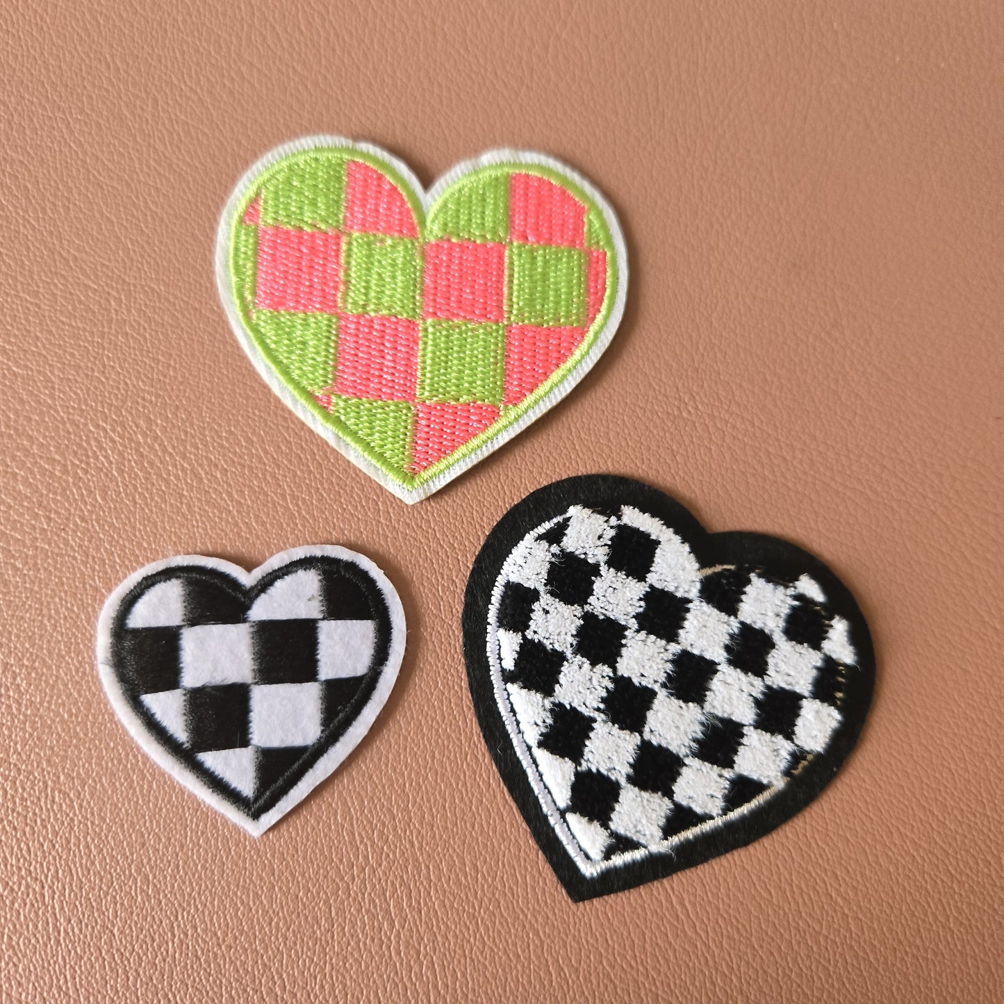 Checker Hearts Iron-On PATCH (Multiple Options)
