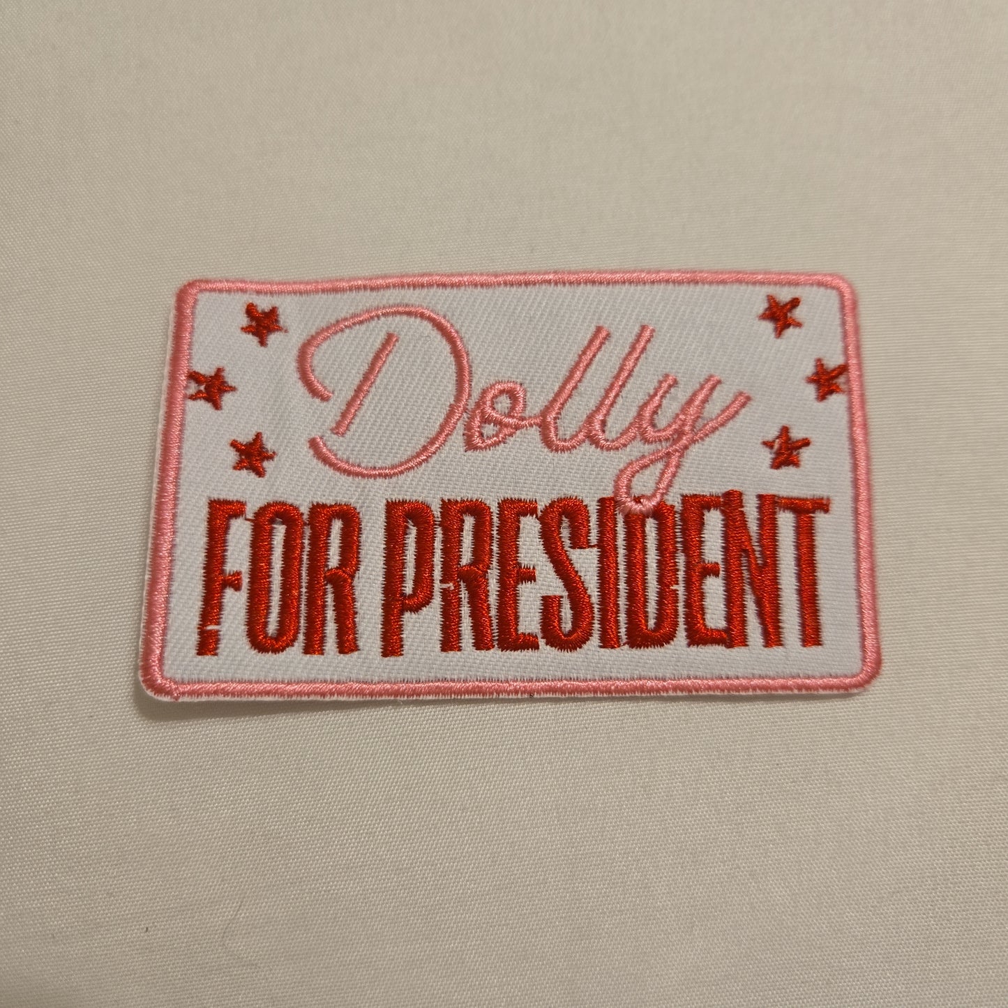 Pink/Red Girl President Iron-On PATCH *DISCONTINUED - Texas Transfers and Designs