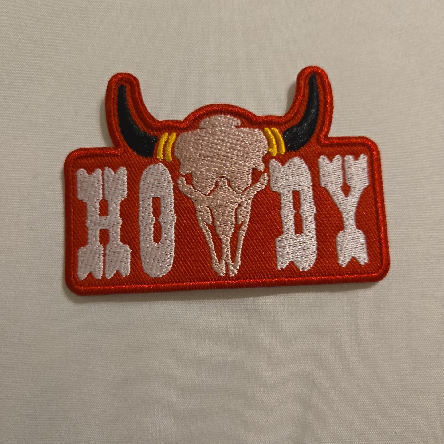 Howdy Red Iron-On PATCH *DISCONTINUED* - Texas Transfers and Designs