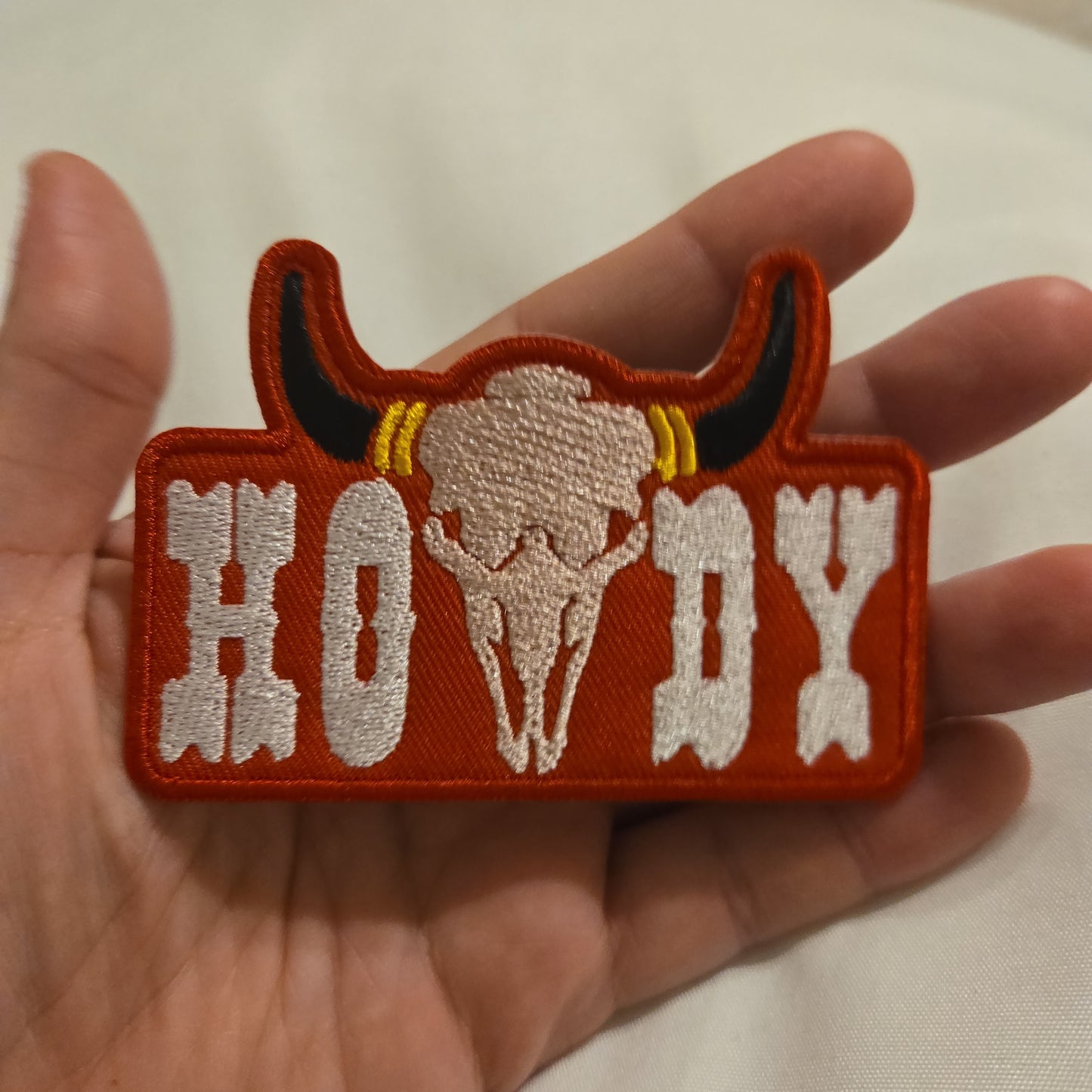 Howdy Red Iron-On PATCH *DISCONTINUED* - Texas Transfers and Designs