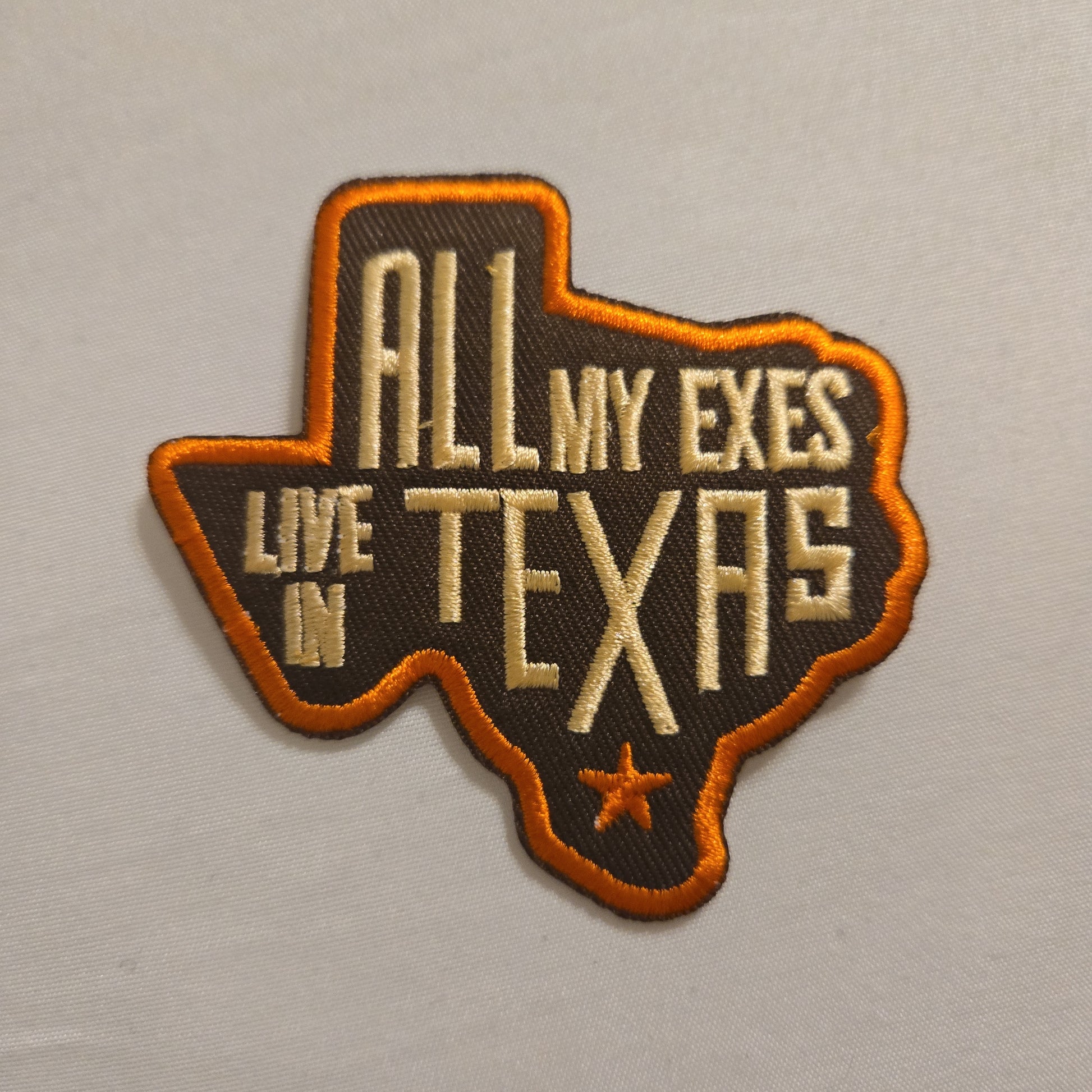 All My Exes Live in Texas Iron-On PATCH - Texas Transfers and Designs