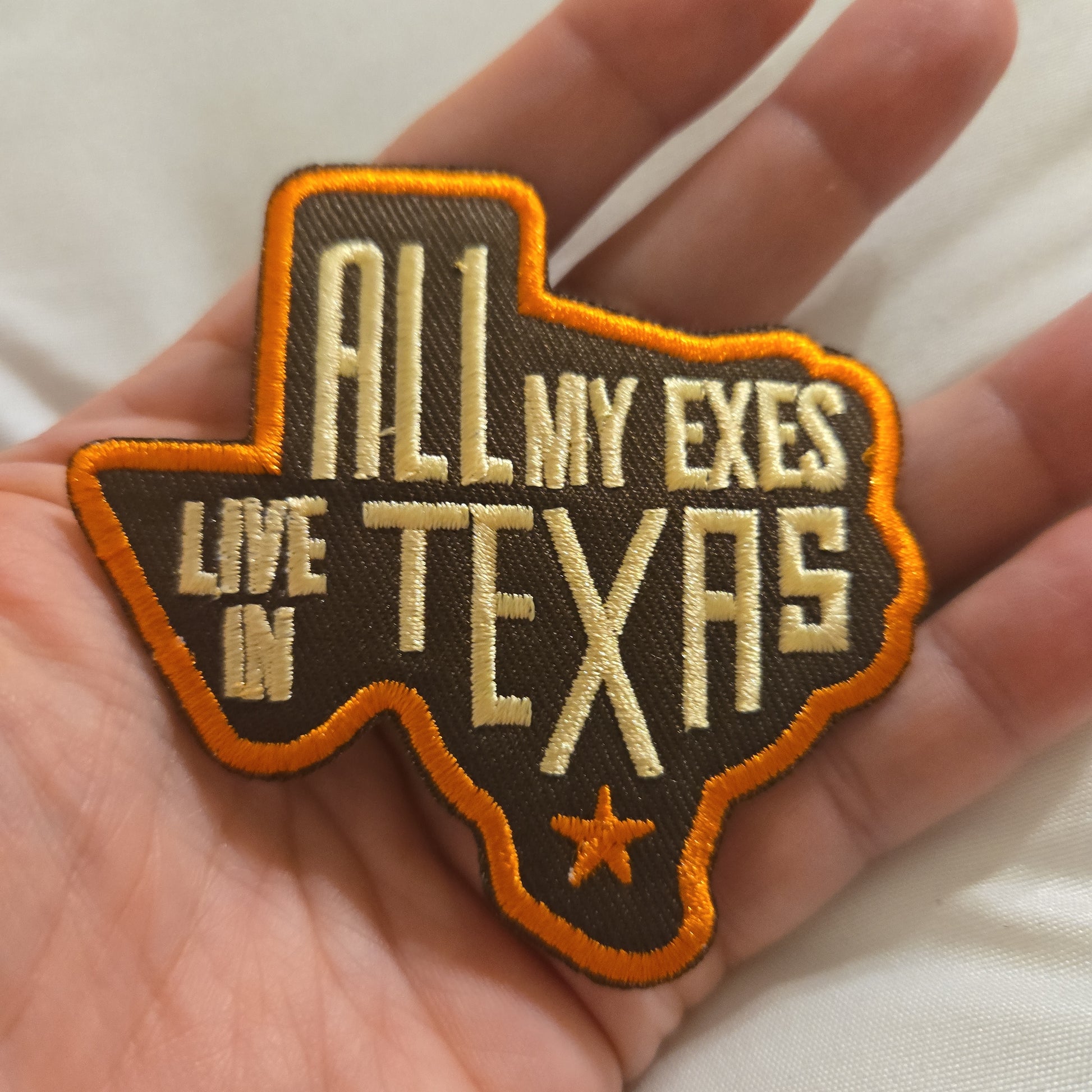 All My Exes Live in Texas Iron-On PATCH - Texas Transfers and Designs