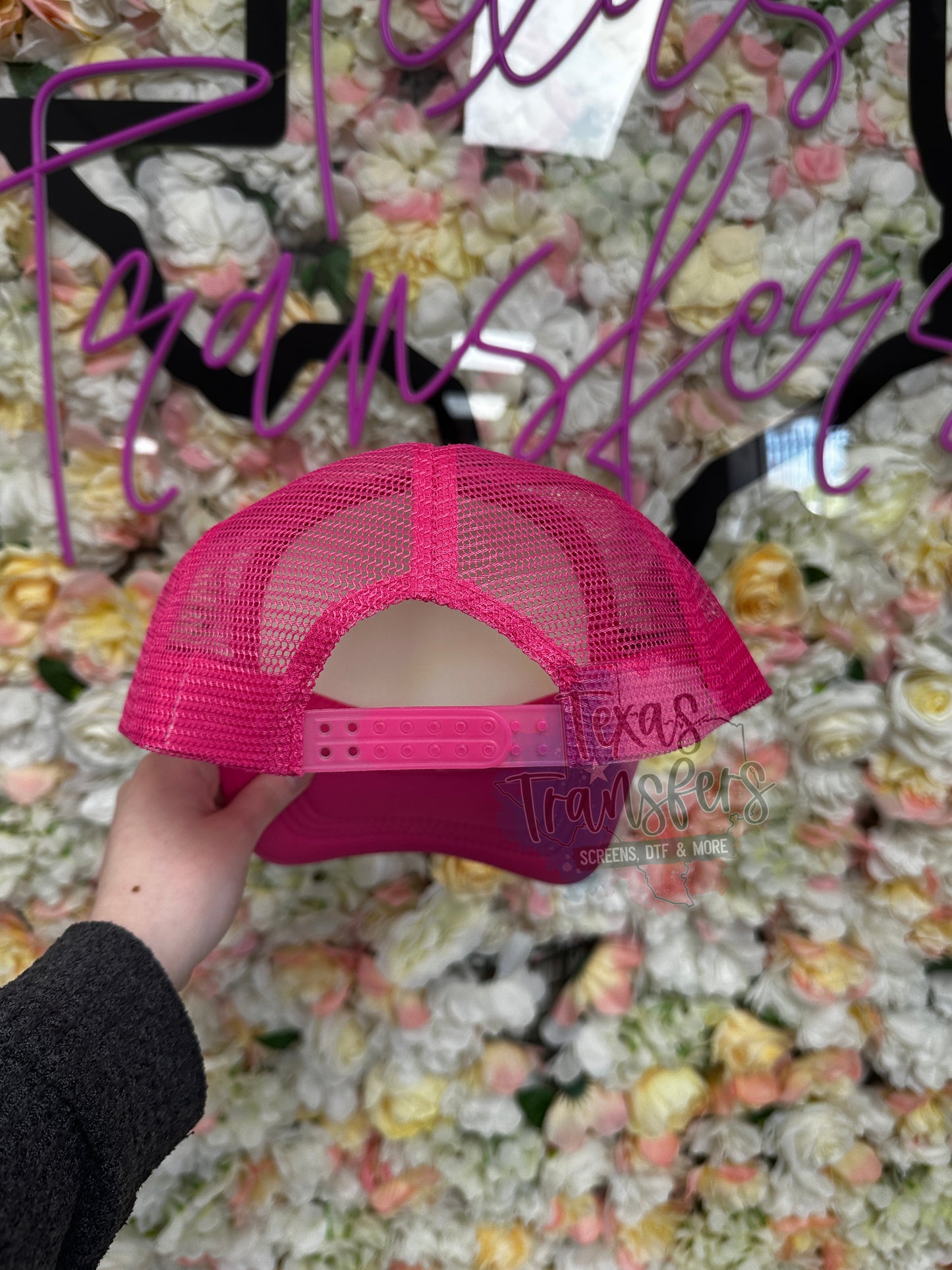 Hot Pink/White Trucker Hat (No Rope)
