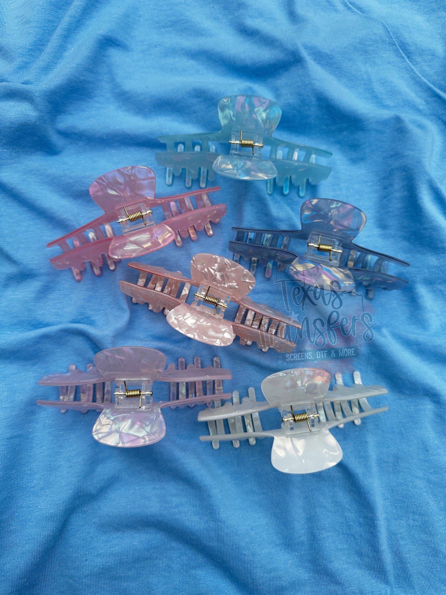 Iridescent Hat Claw Clips - Texas Transfers and Designs