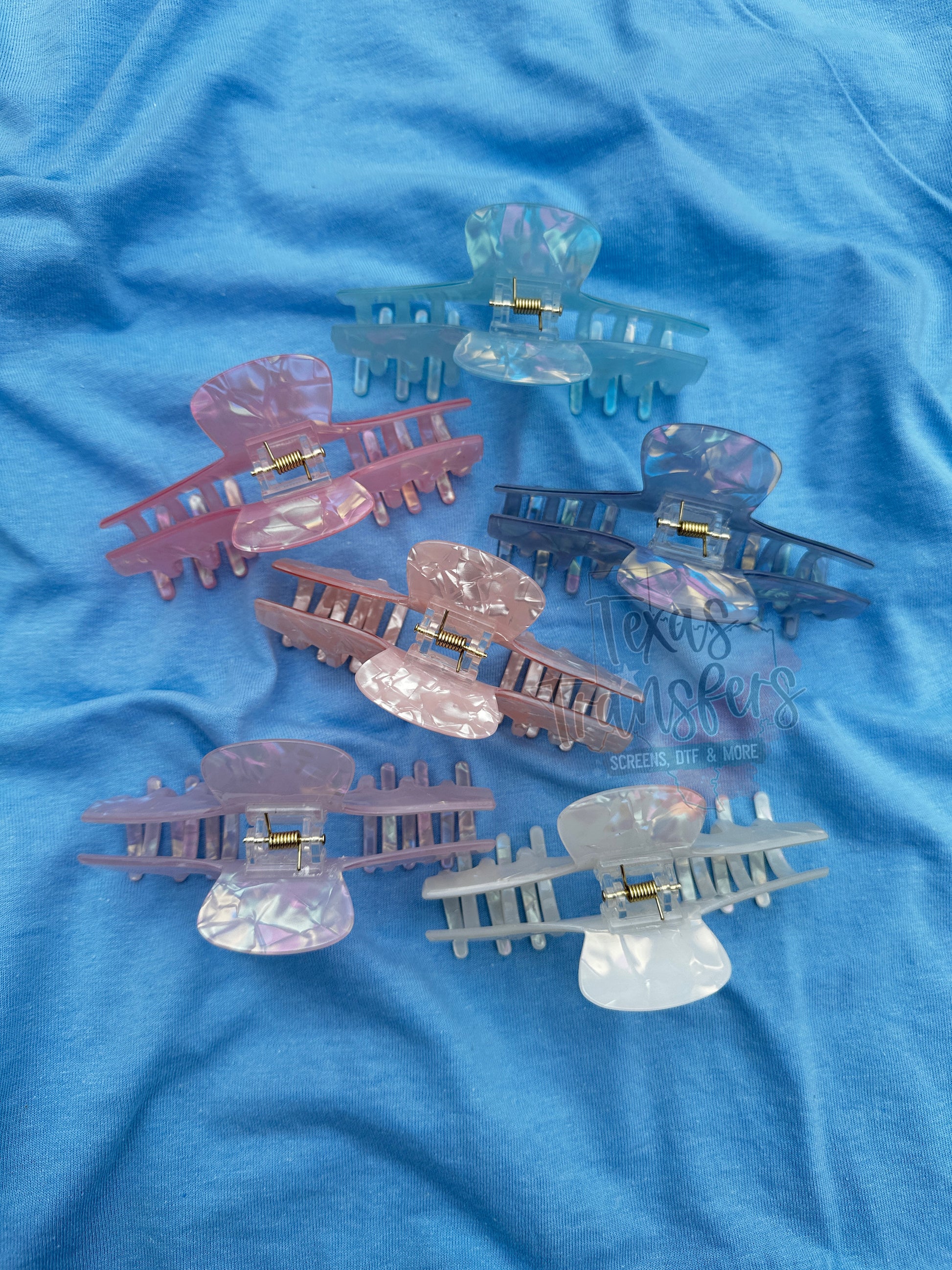 Iridescent Hat Claw Clips - Texas Transfers and Designs