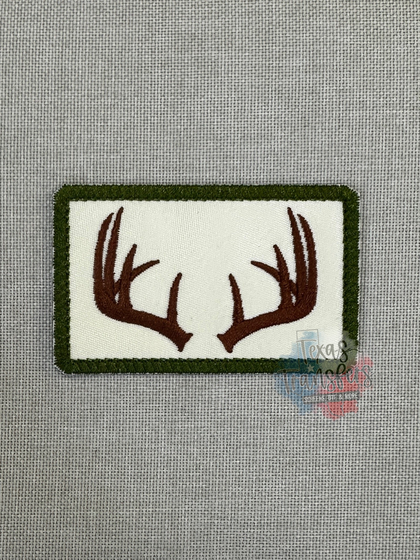 Antlers Rectangle Iron-On Patch (MULTIPLE OPTIONS) - Texas Transfers and Designs