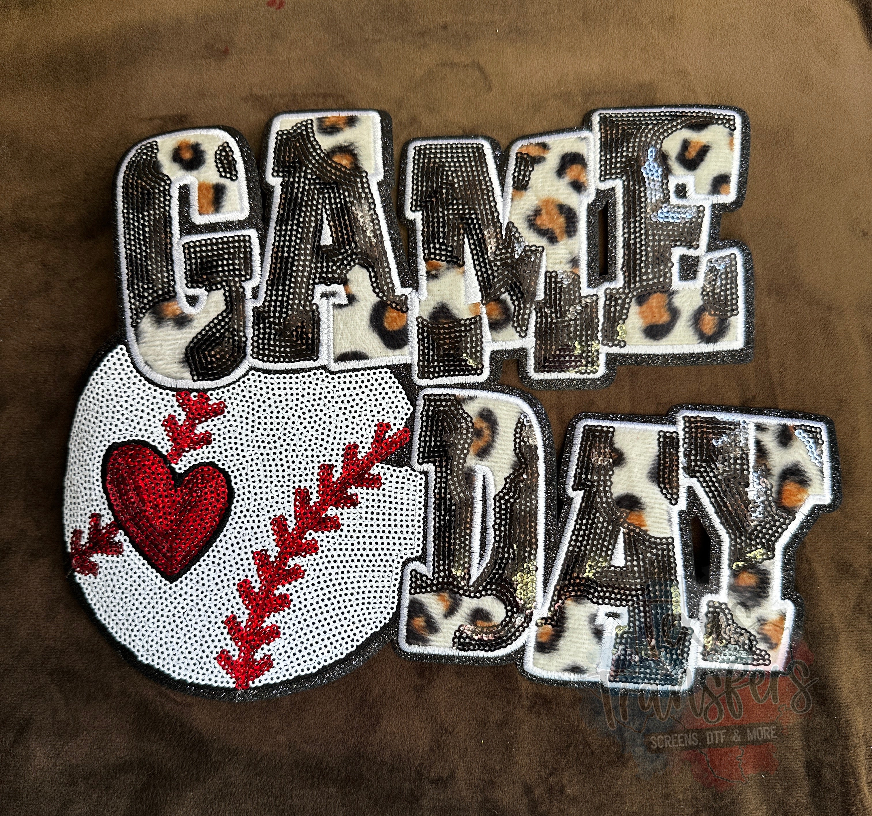Game Patch Log Game Day Baseball Sequin XL Patches - Texas Transfers and Designs