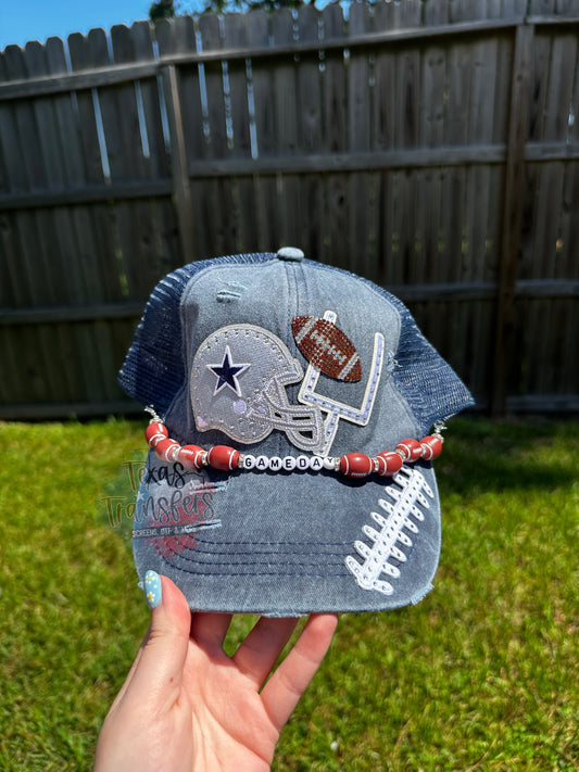 Dallas Football *Completed Hat* (Ponytail) - Texas Transfers and Designs
