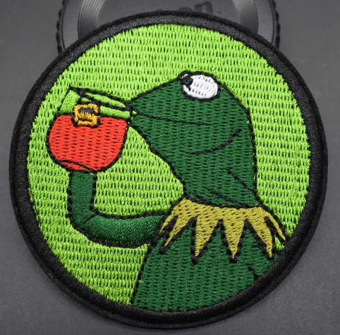 Tea and Frog Iron-On PATCH - Texas Transfers and Designs