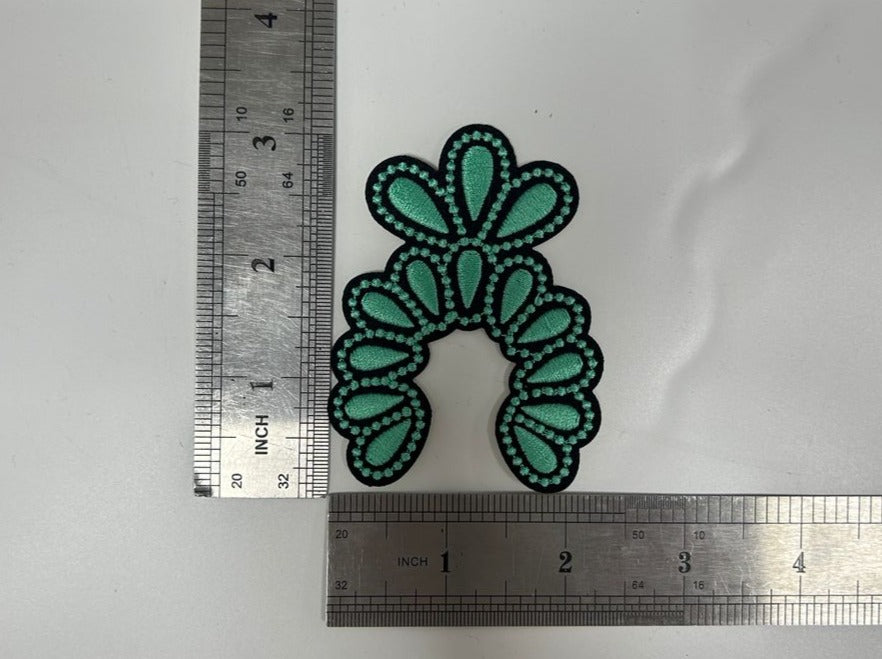 Turquoise Squash Blossom Iron-On PATCH - Texas Transfers and Designs