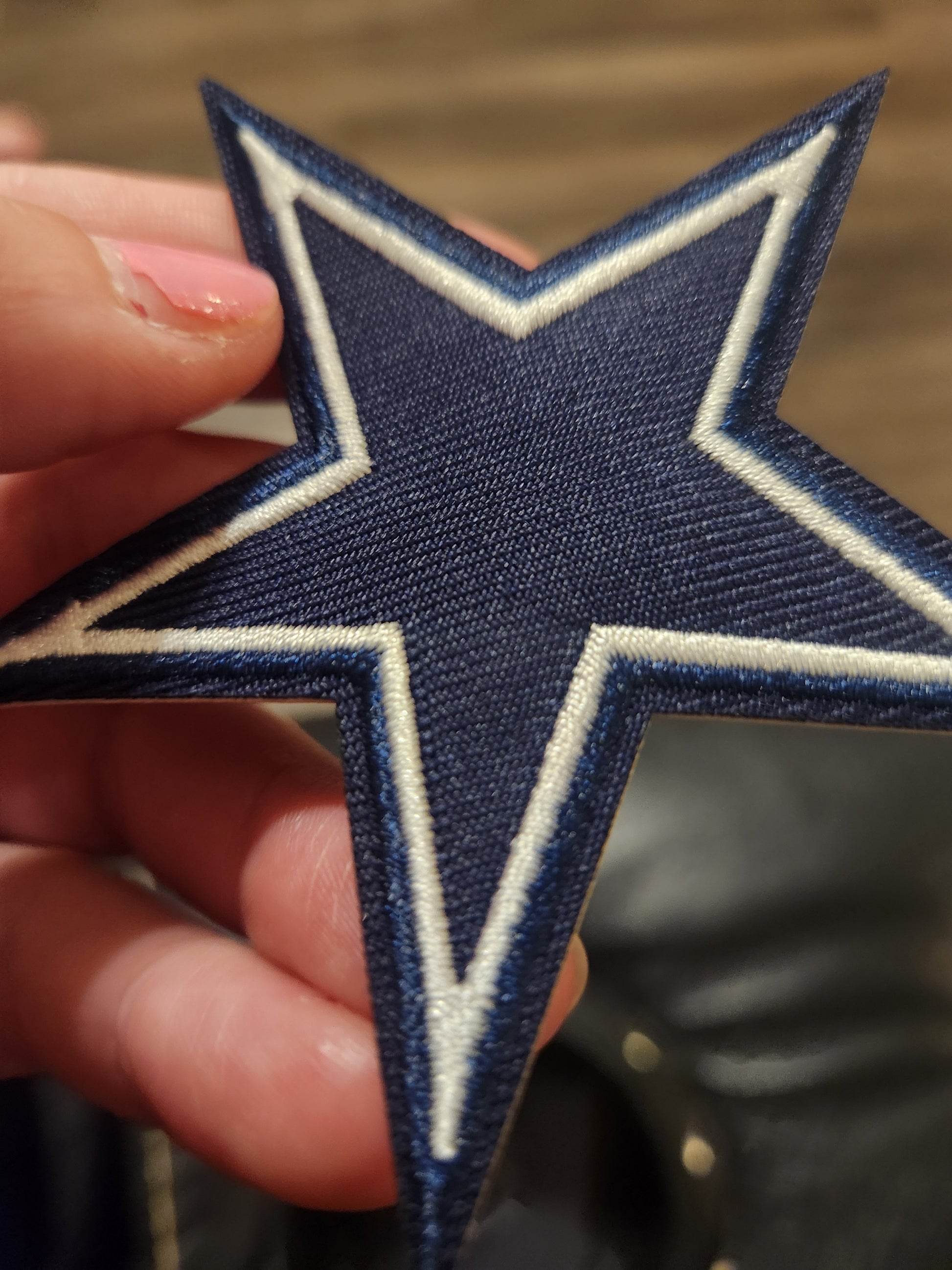 Navy XL Star Iron-On PATCH - Texas Transfers and Designs