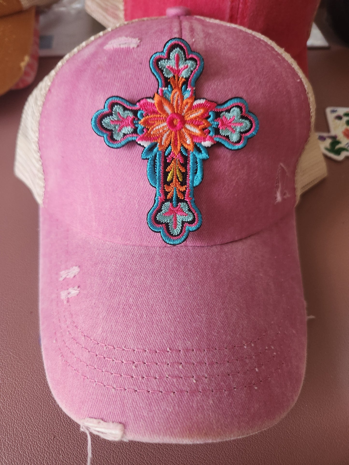 Floral Cross Iron-On PATCH