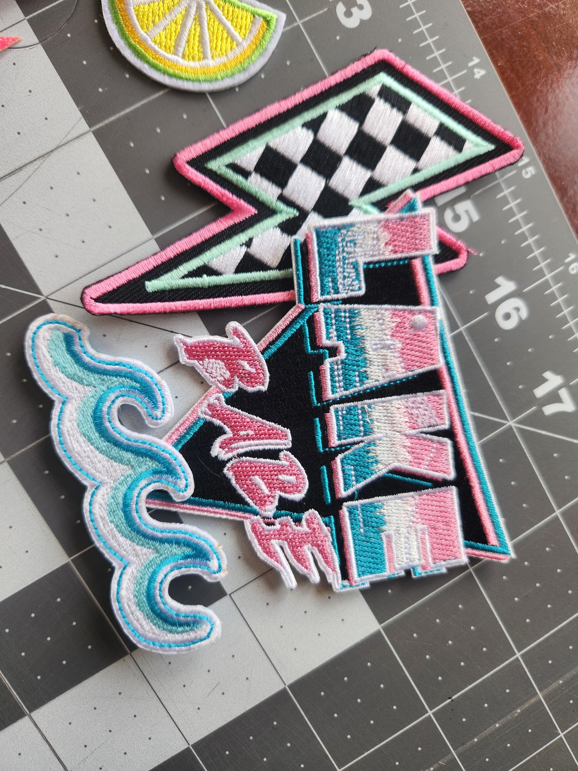 Checker Lightning *EXCLUSIVE* Iron-On PATCH - Texas Transfers and Designs