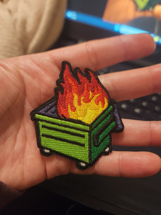 Dumpster Fire Iron-On PATCH - Texas Transfers and Designs