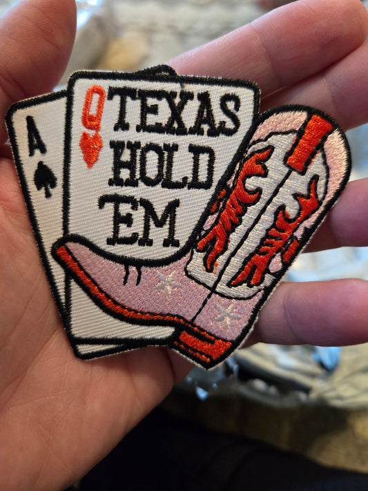 Texas Hold Em Iron-On PATCH - Texas Transfers and Designs